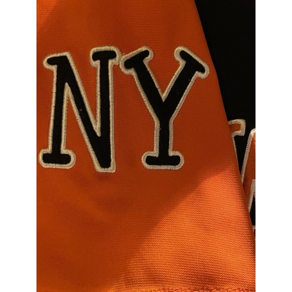 Boom X Sports Baseball New York Jersey Embroidered Black And Orange Size L - Picture 3 of 6